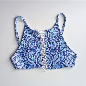 Lilly Pulitzer Blue and White Bikini Top